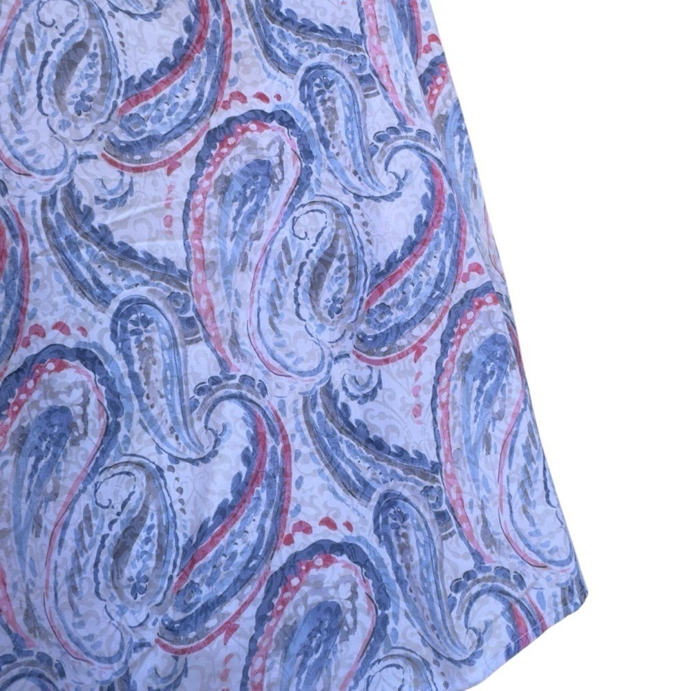 Alfred Dunner Blue Pink Paisley Button Front Blouse Women's XL Roll Tab Shirt - Picture 11 of 16